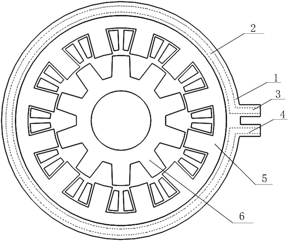 Motor cooling structure and non-casing motor with same