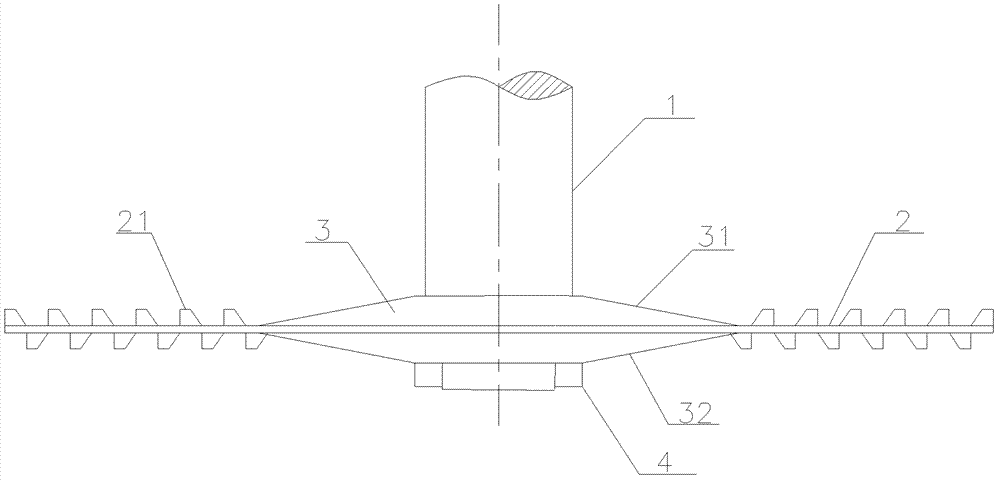 Toothed disk turbine-type stirring device