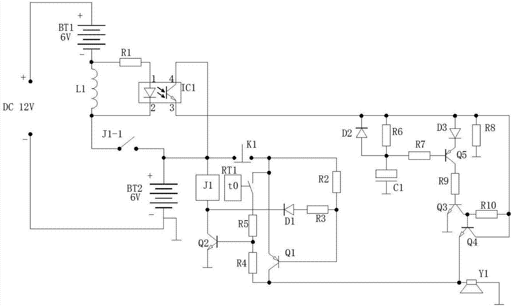 Automatic power-off protection circuit for overload and short circuit of storage battery