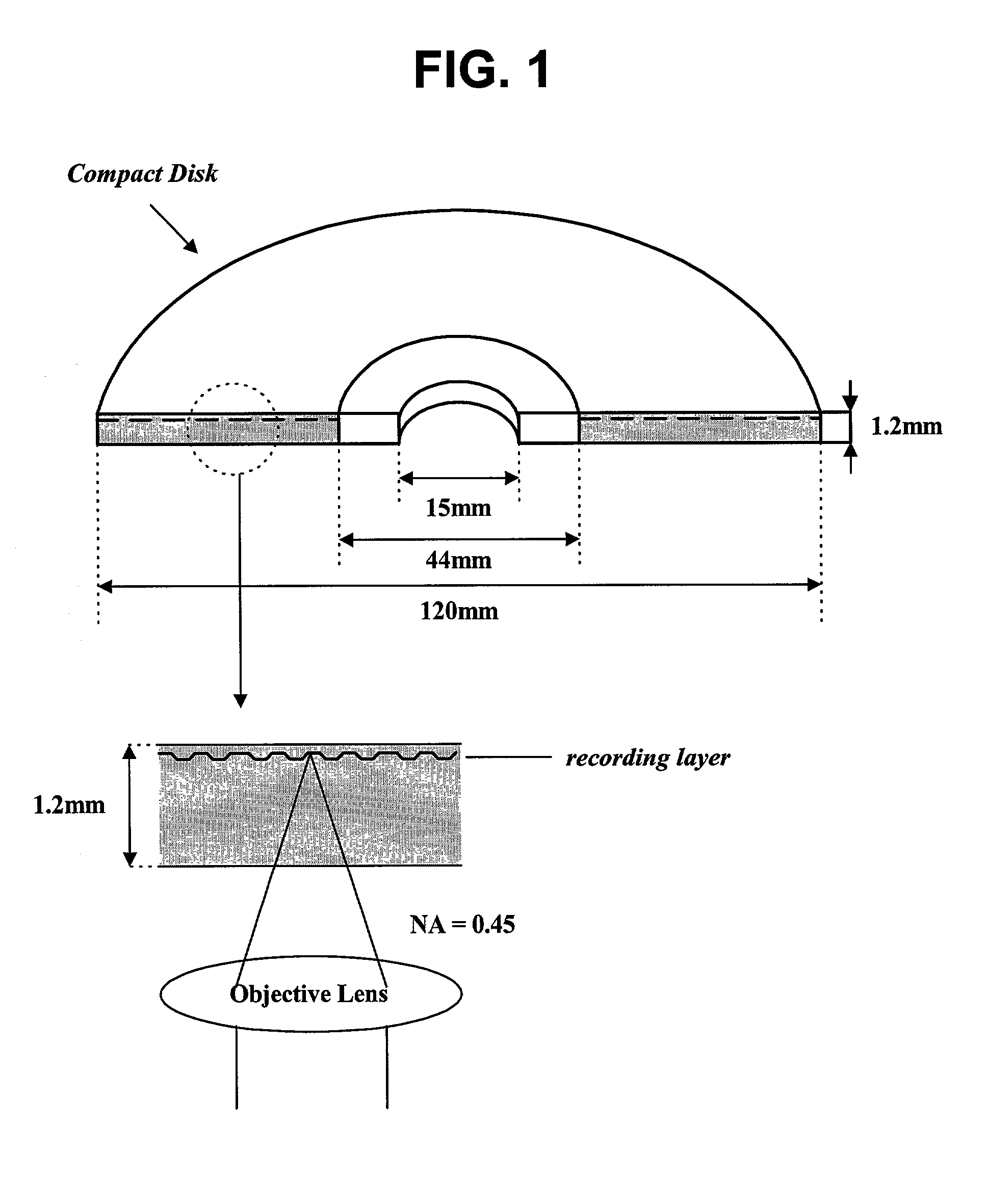 High-density disk recording medium having a reflecting surface and manufacturing method thereof