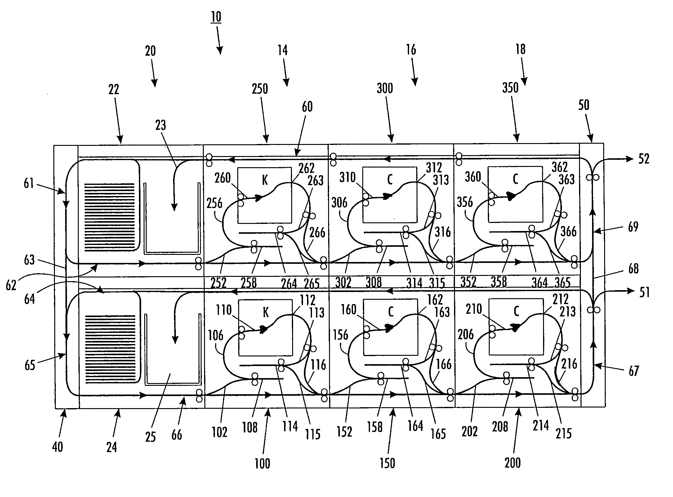 Parallel printing architecture with containerized image marking engines