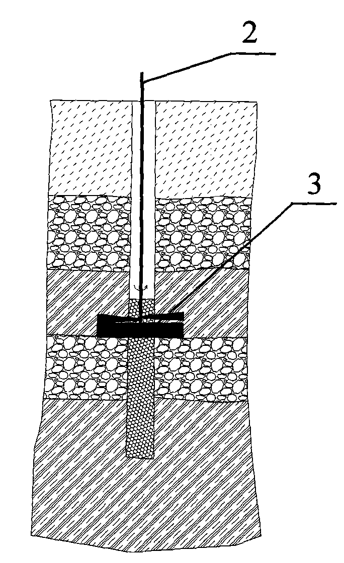 Method for calking exploratory hole by intermittent high-pressure rotary jet grouting