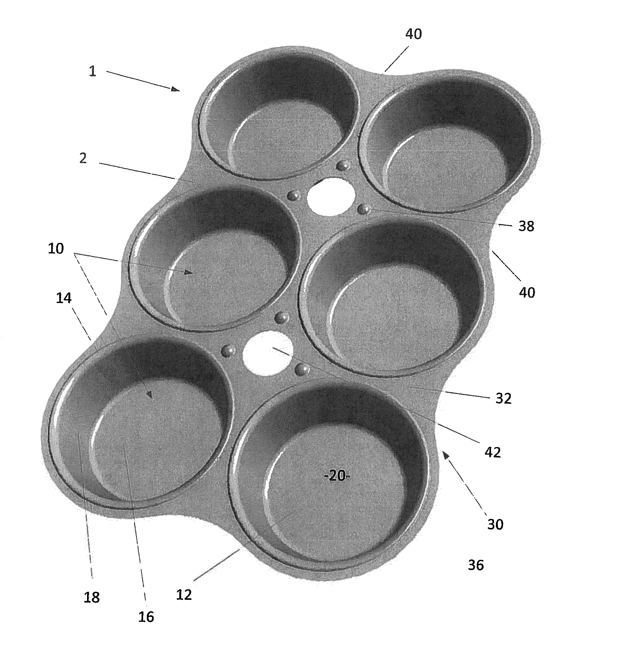 Bakeable tray and method of preparing bakery items using such a bakeable tray