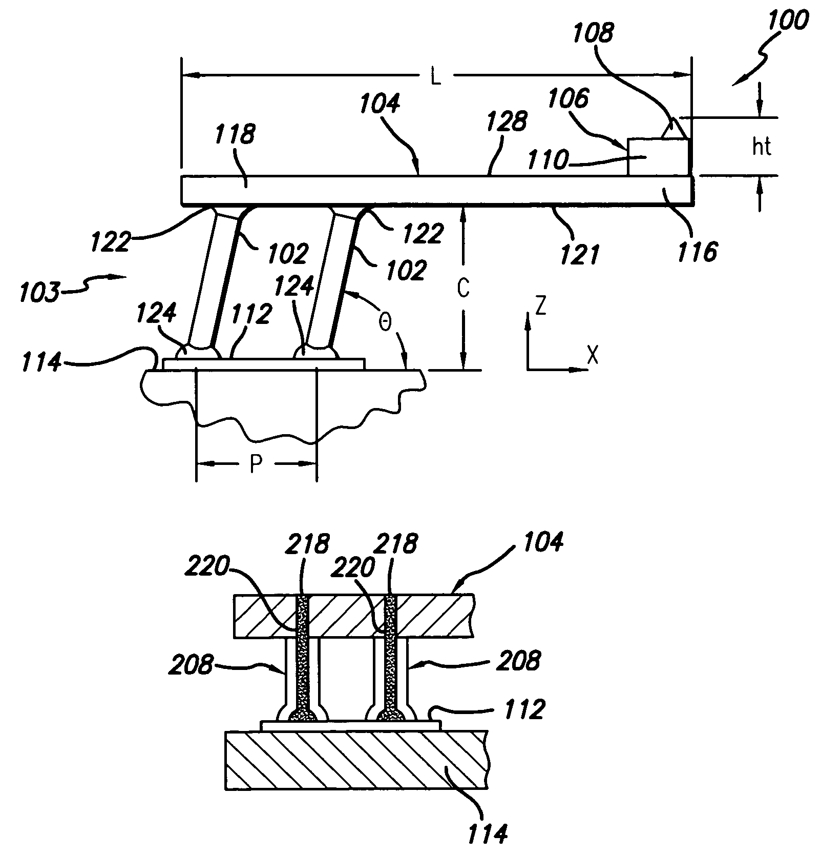 Composite microelectronic spring structure and method for making same