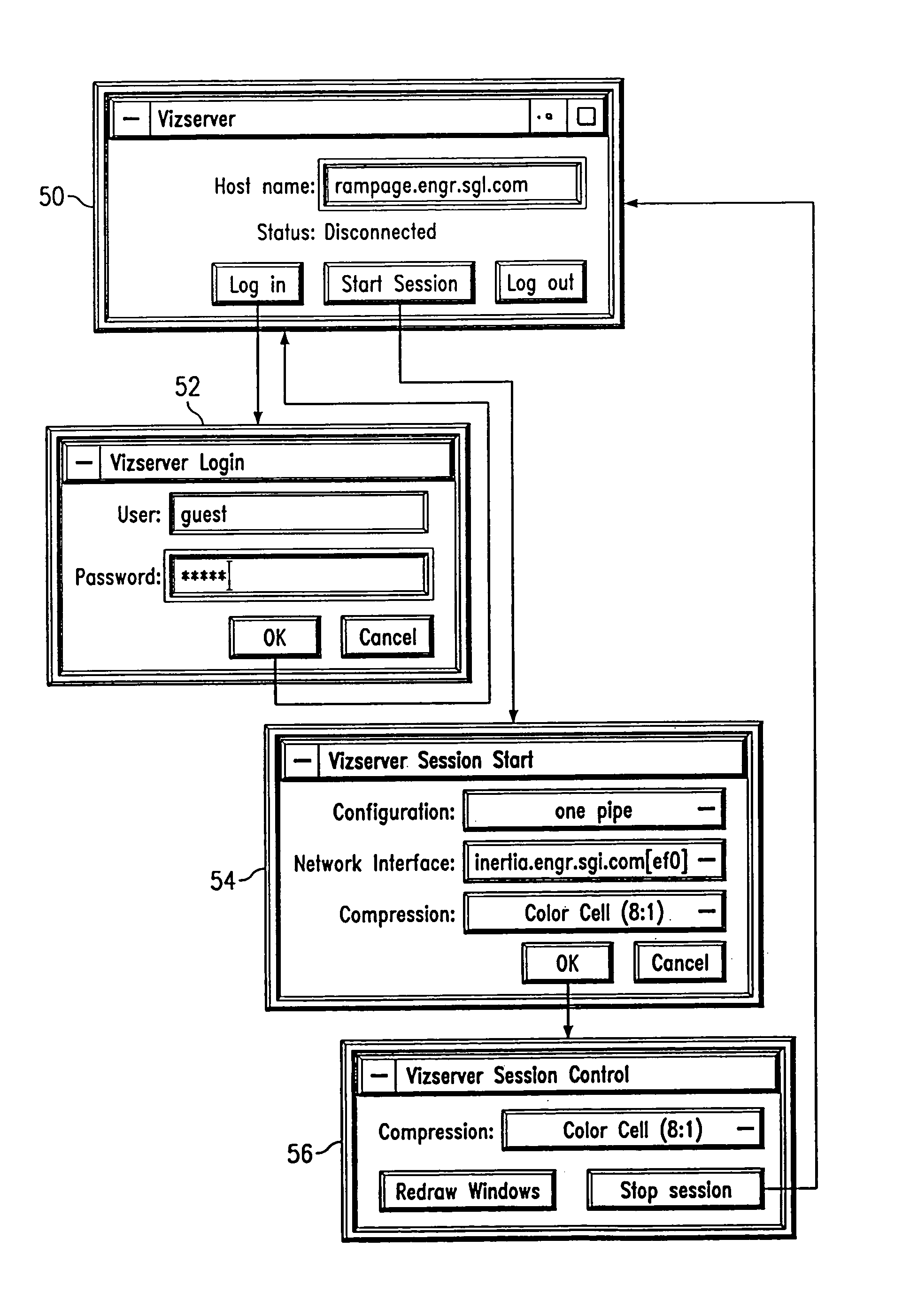 System and method for allowing remote users to specify graphics application parameters for generation of interactive images