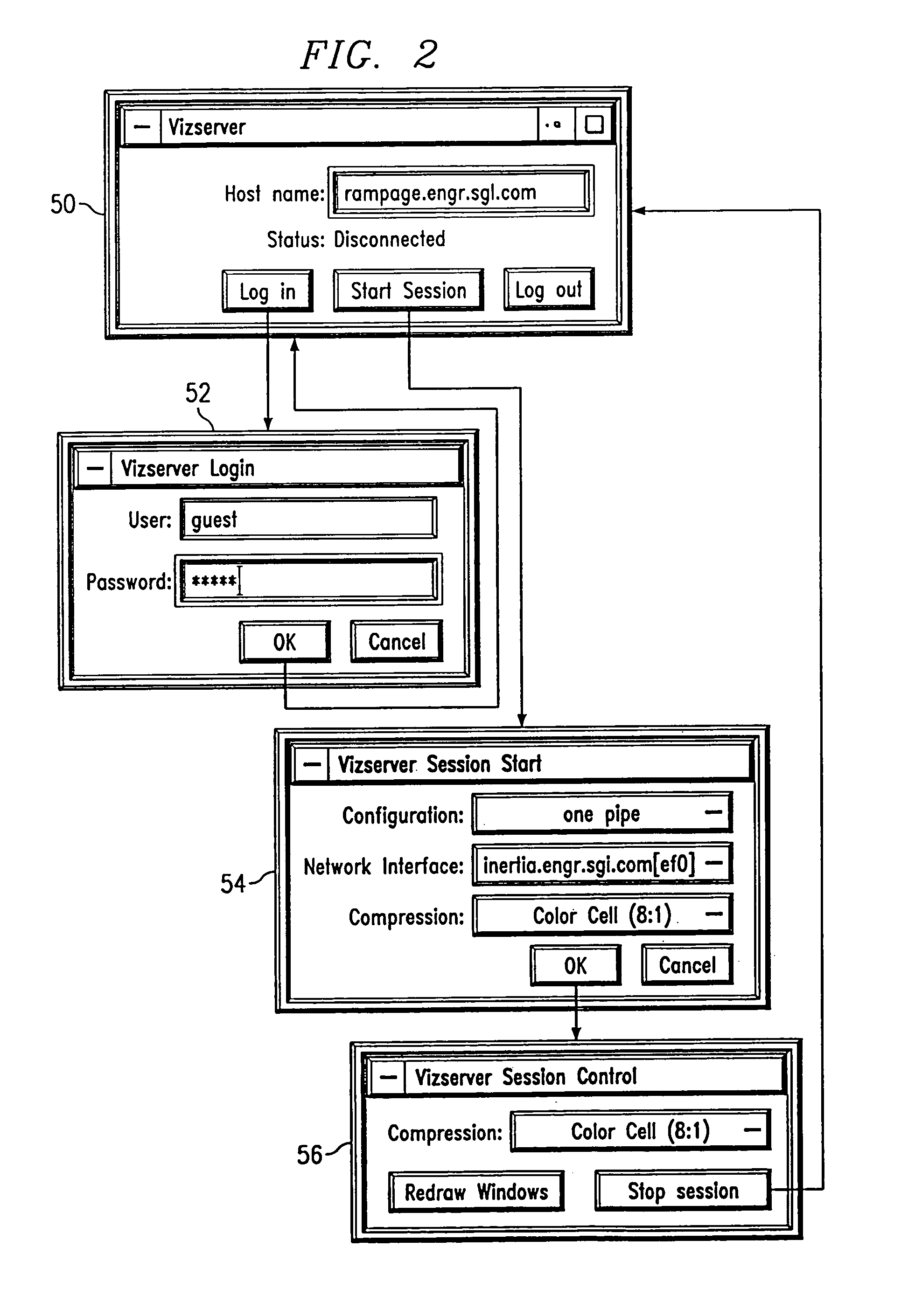 System and method for allowing remote users to specify graphics application parameters for generation of interactive images