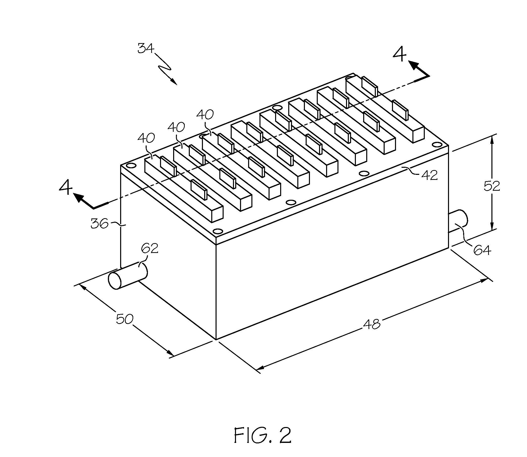 Battery assembly with immersed cell temperature regulating
