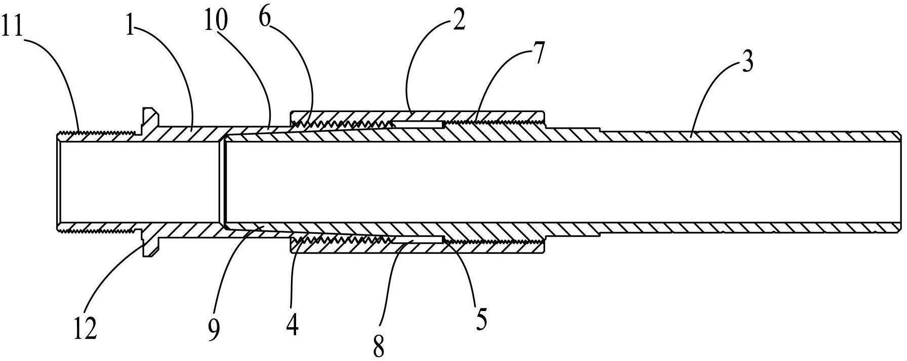 Differential connection structure of laser guiding arm