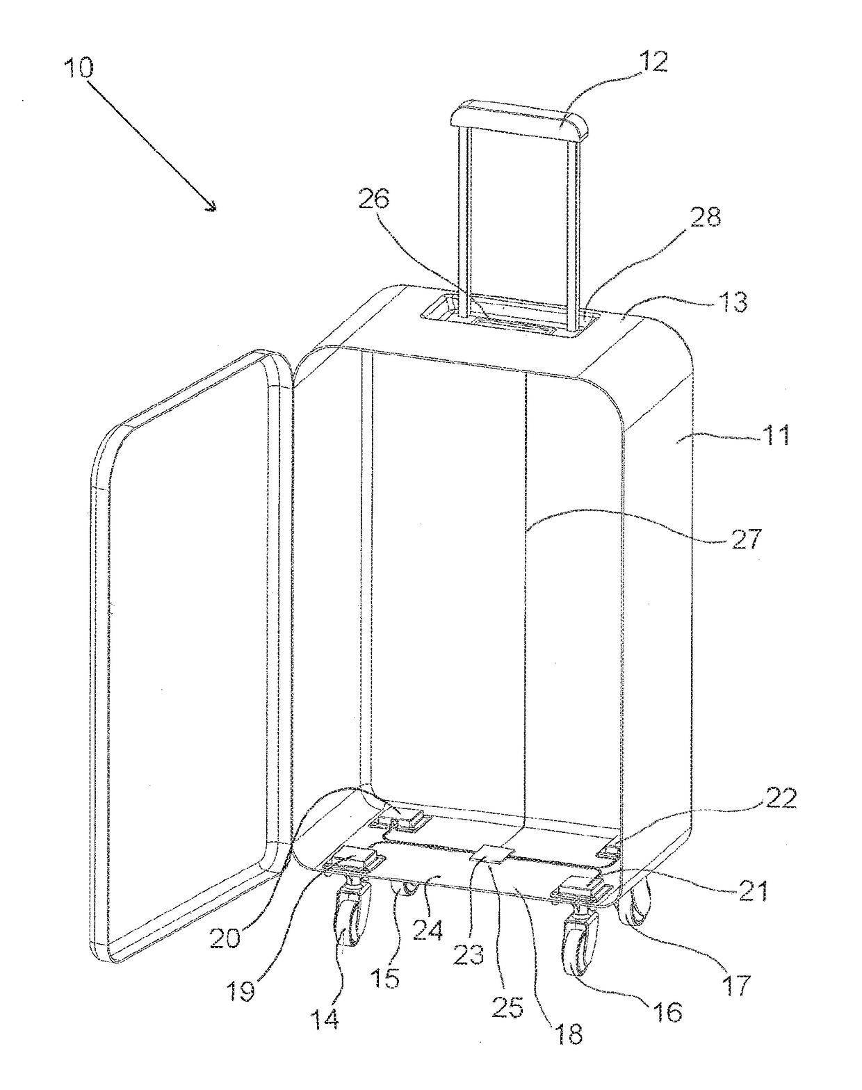 Self-weighing luggage device