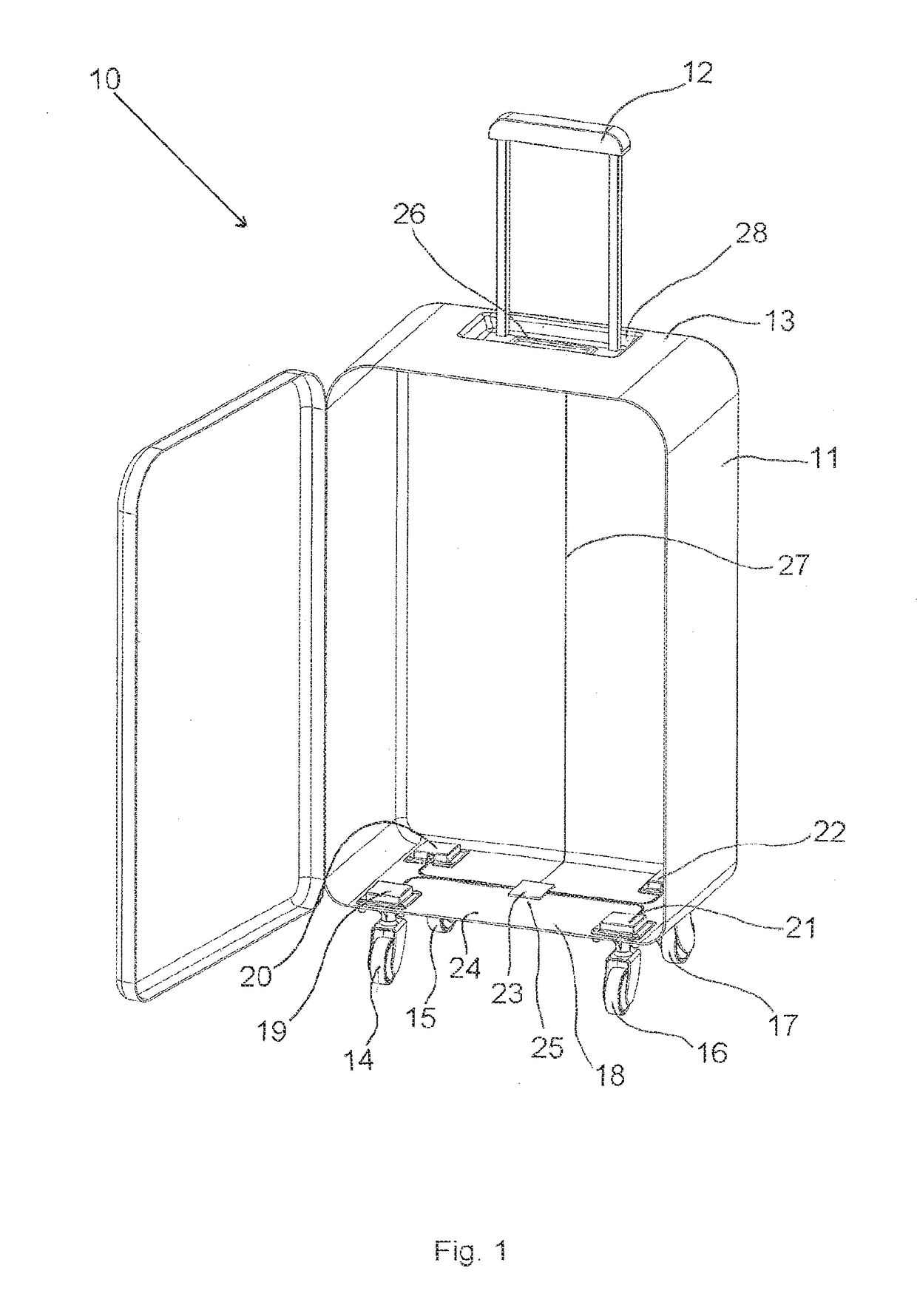 Self-weighing luggage device