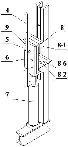 Overwinding buffer and tank supporting device for elevating systems of mine vertical shaft and hydraulic system