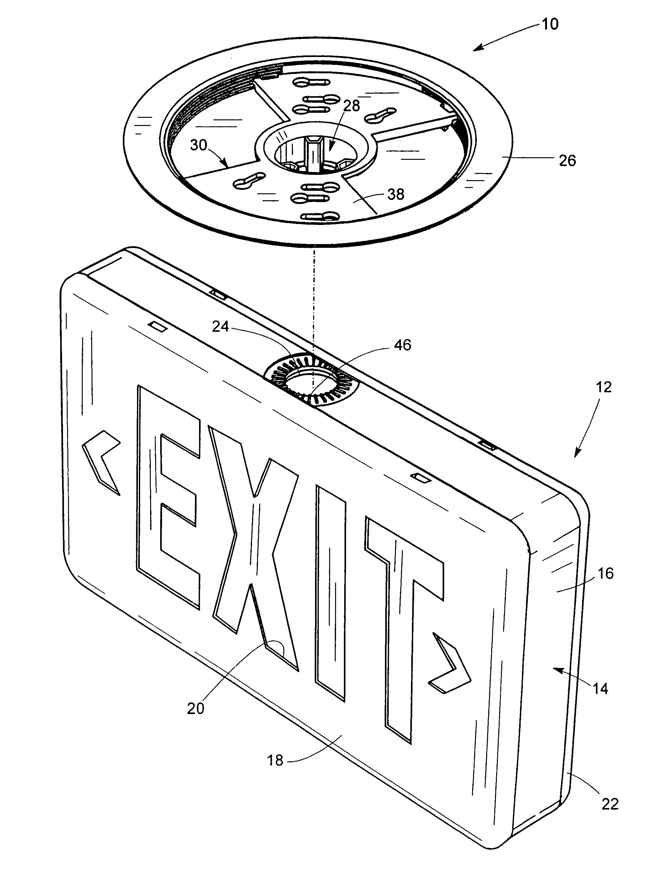 Mounting devices for exit signs and other fixtures