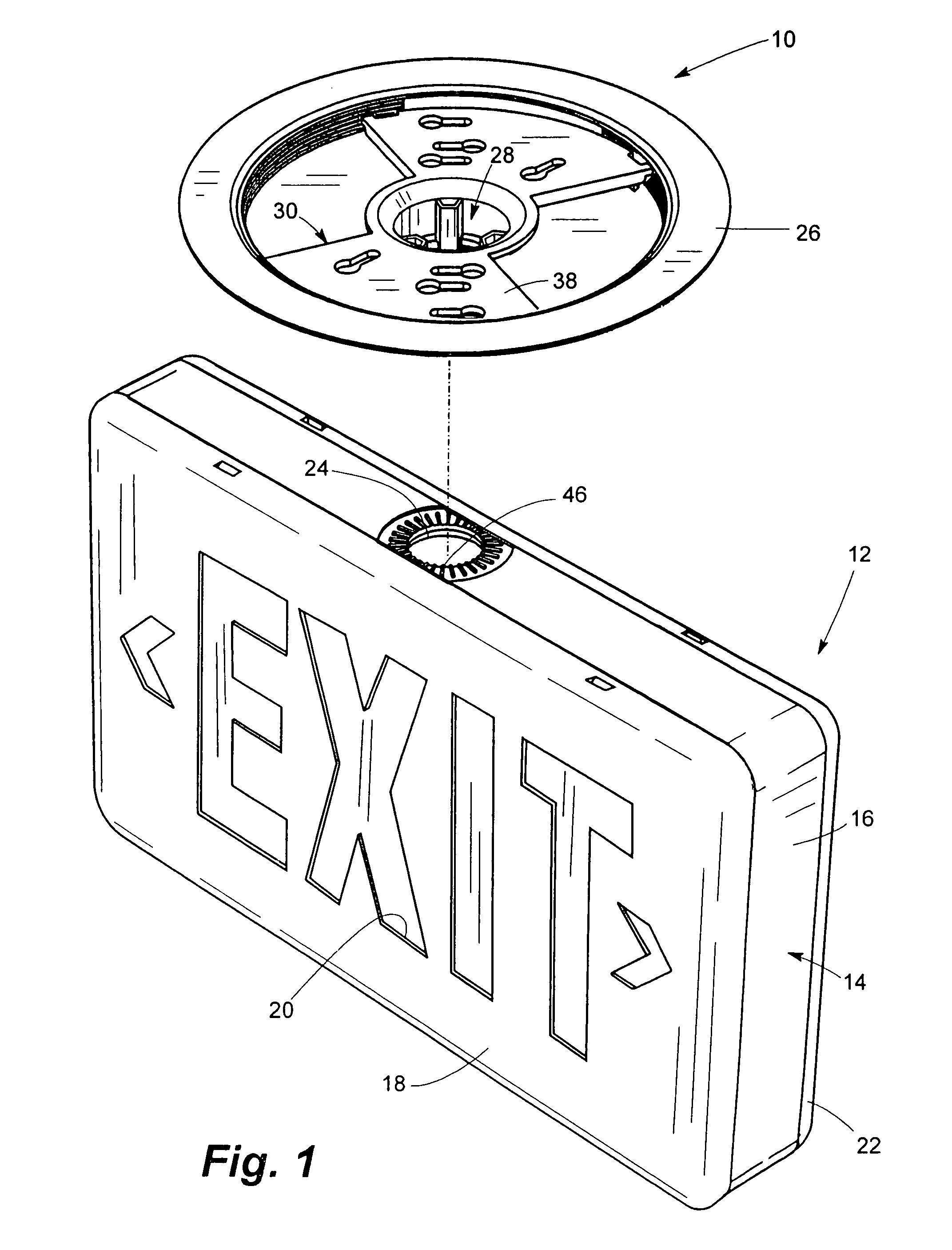 Mounting devices for exit signs and other fixtures