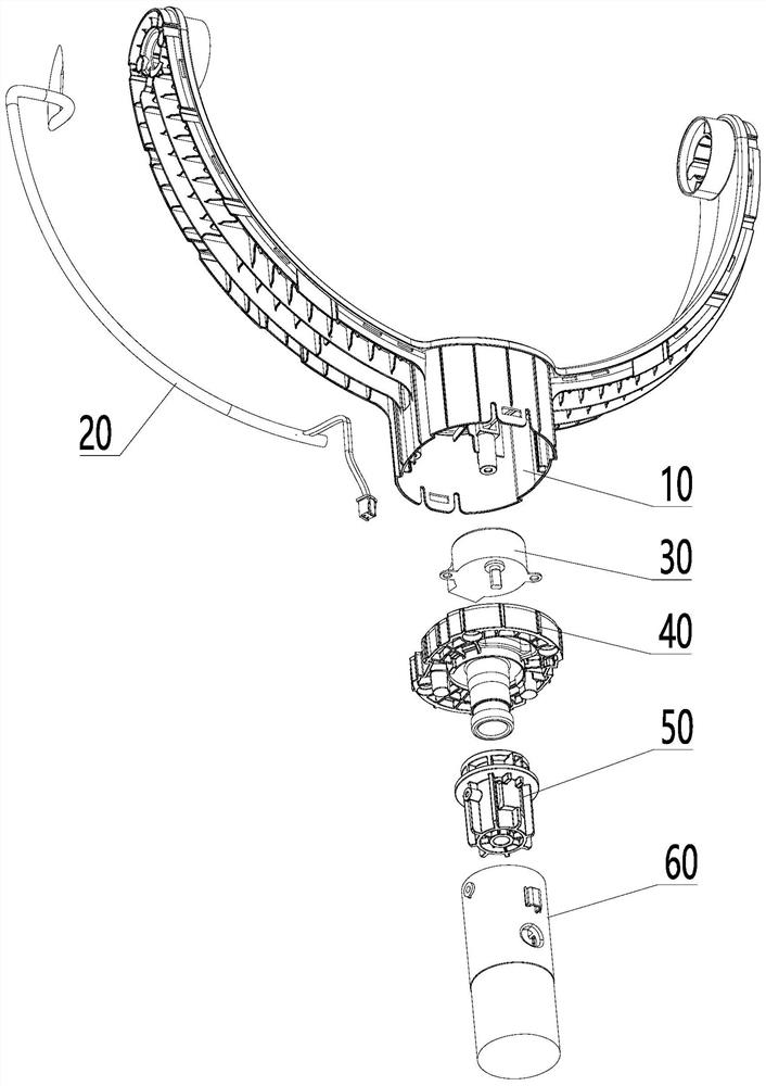 Head shaking structure and air inducing device