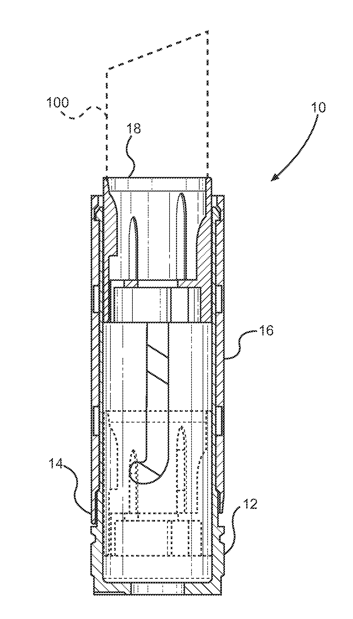 Cosmetic Dispenser with Crenelated Wall for Frictional Resistance