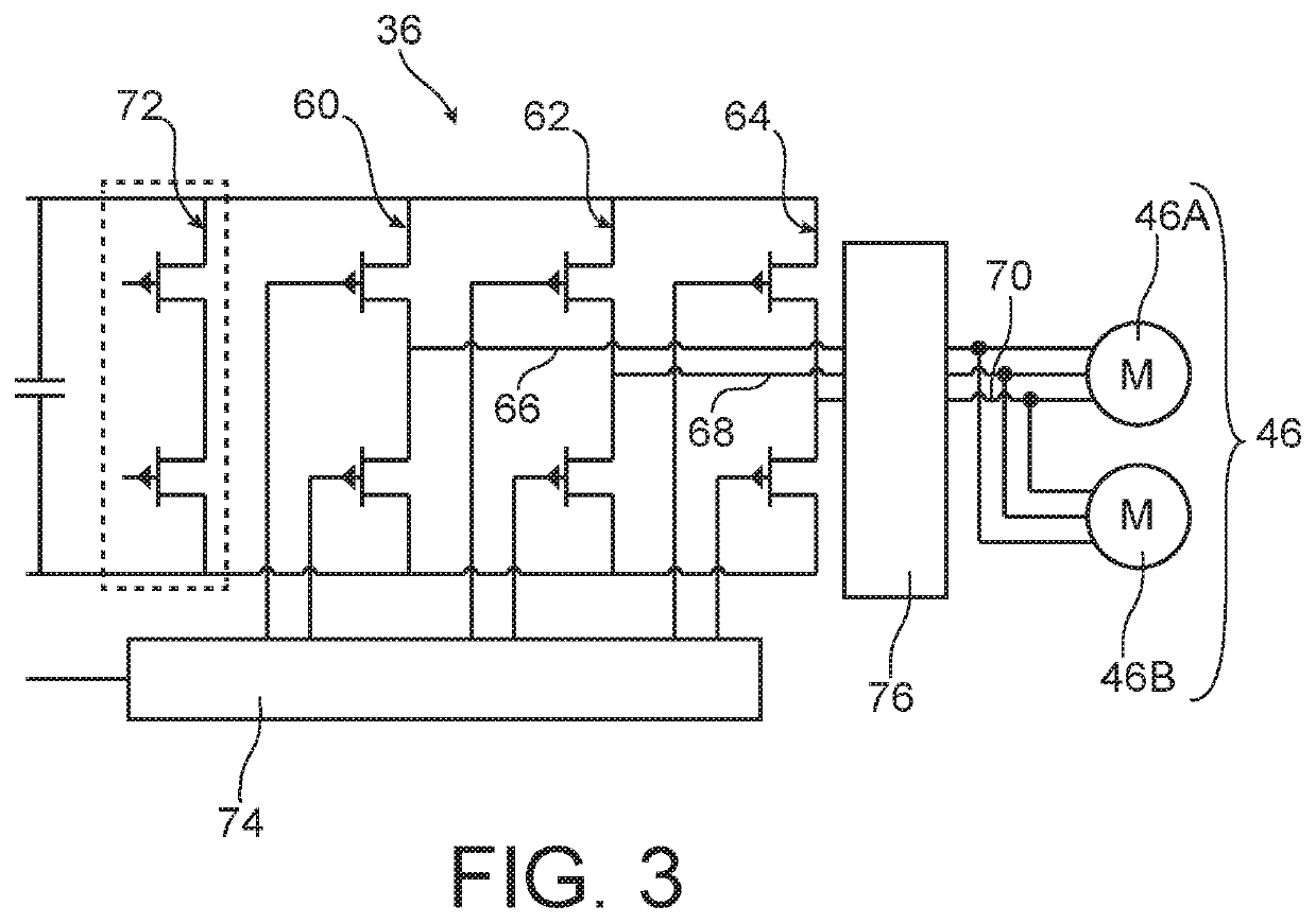 Hybrid propulsion system for multi-rotor rotary wing aircraft, comprising improved dc/ac conversion means