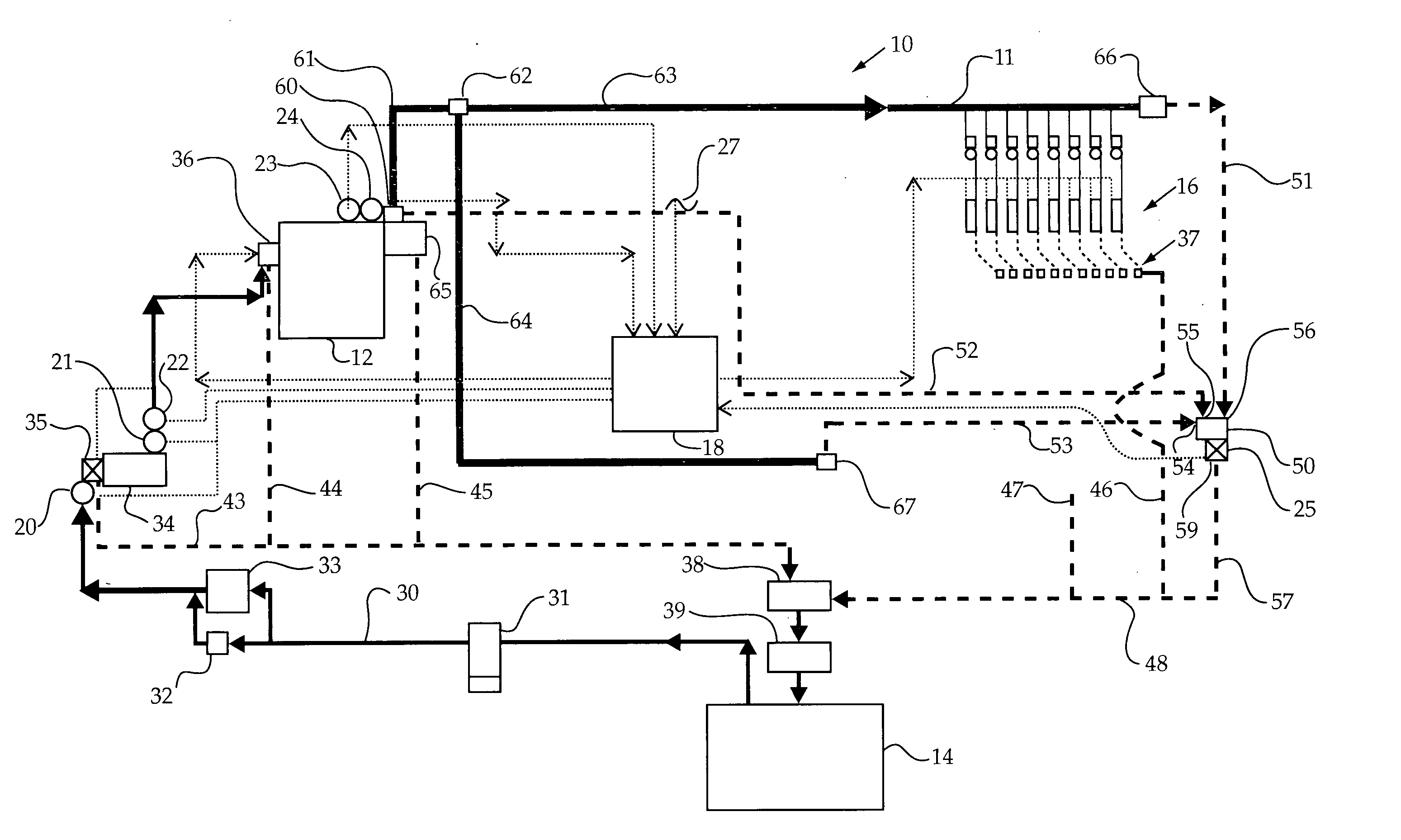 Fuel system with leak location diagnostic features and component for same