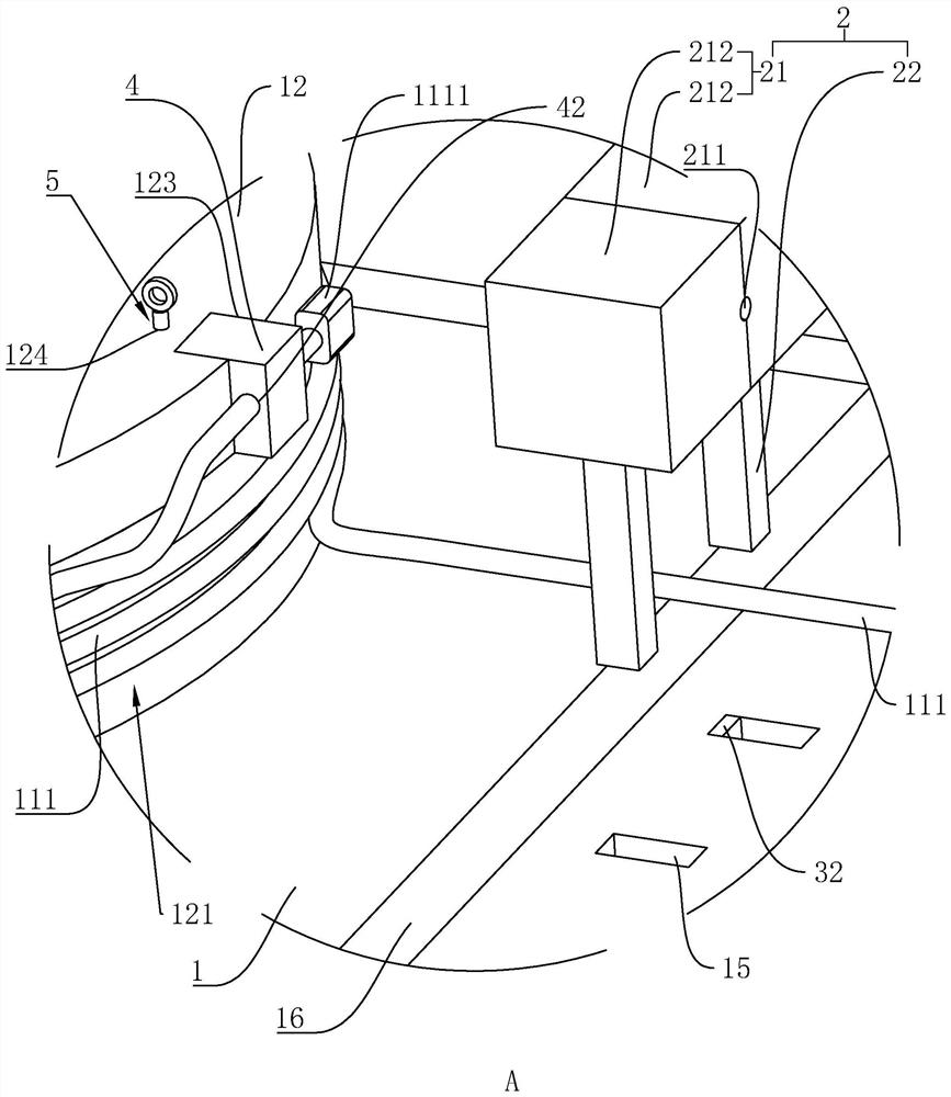 Electromechanical device mounting rack with line protection mechanism