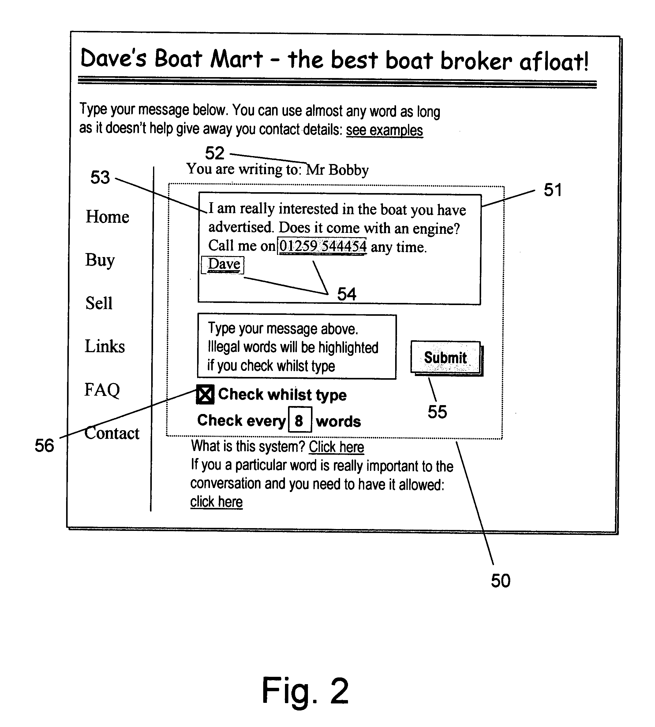 Method for allowing exchange of permissible information between users in a hosting website
