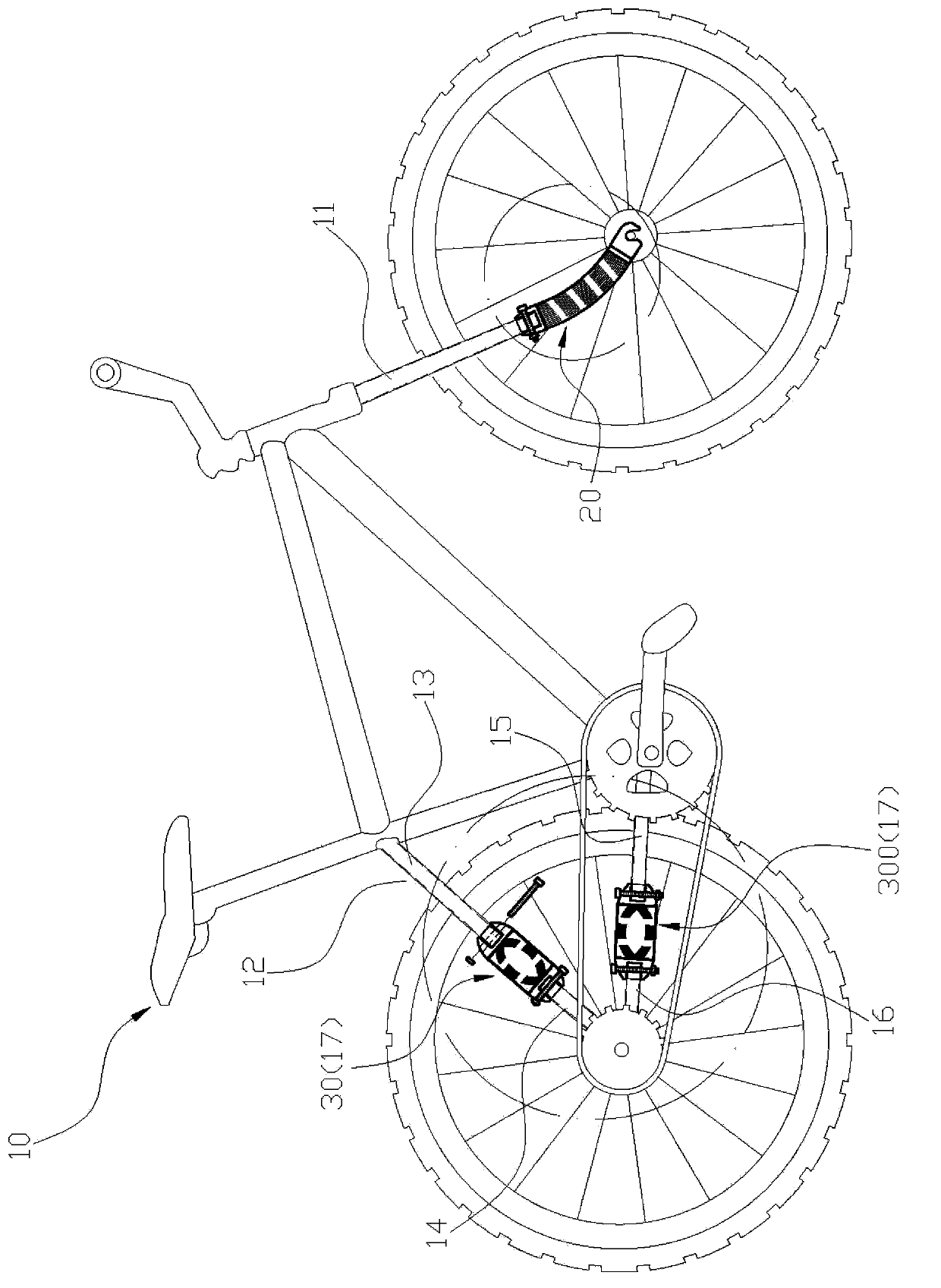 Buffering shock absorber of bicycle