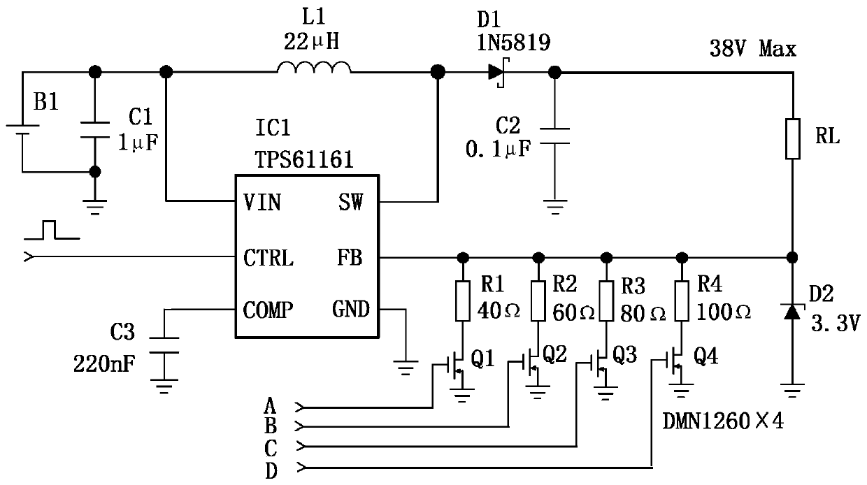 Constant current type transcutaneous nerve electrical stimulation circuit