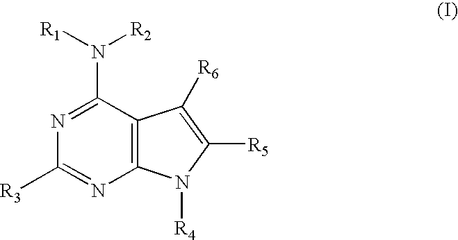 4-heterocyclo-pyrrolo[2,3d] pyrimidine compositions and their use