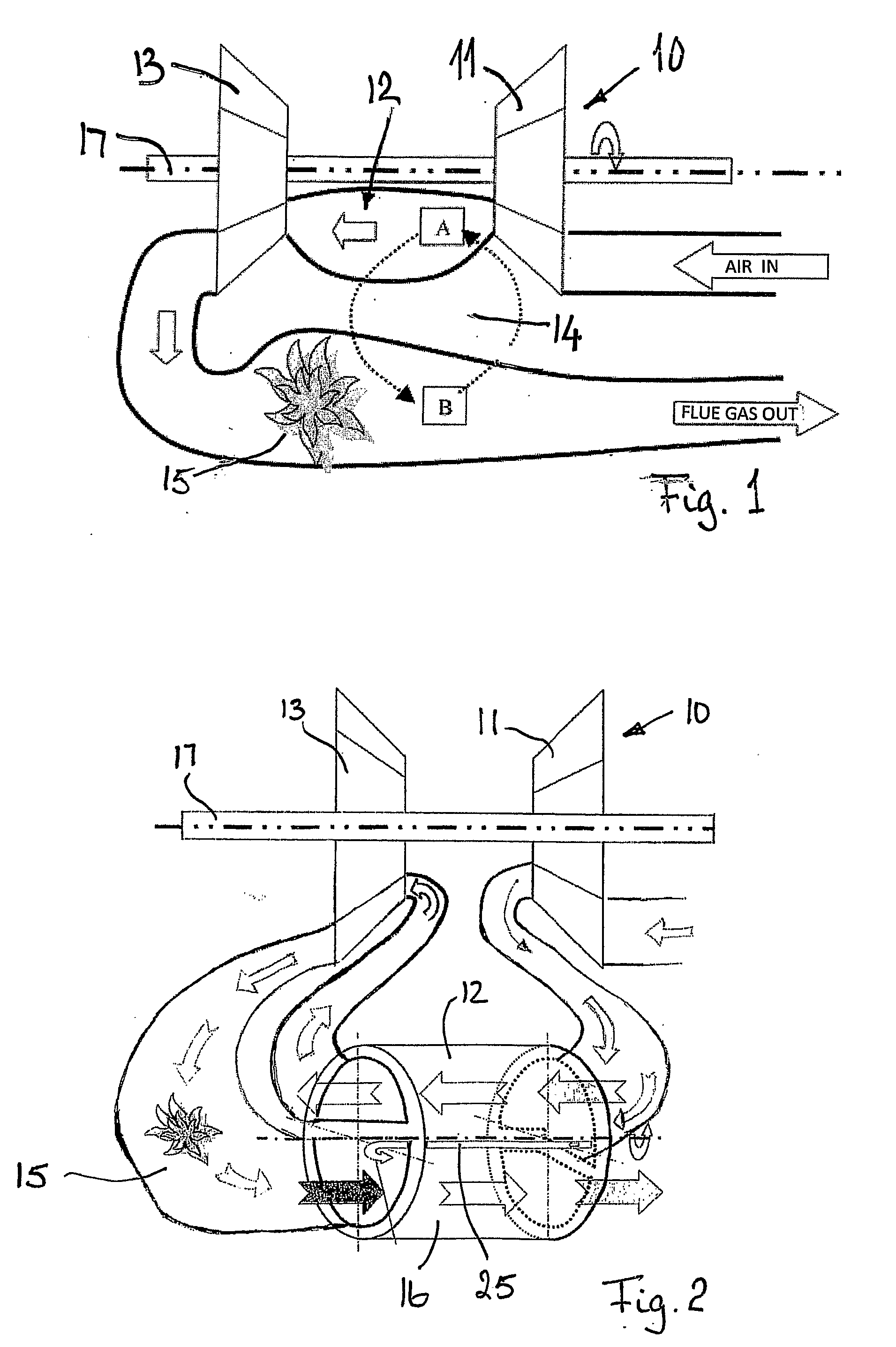 Gas turbine with external combustion, applying a rotating regenerating heat exchanger