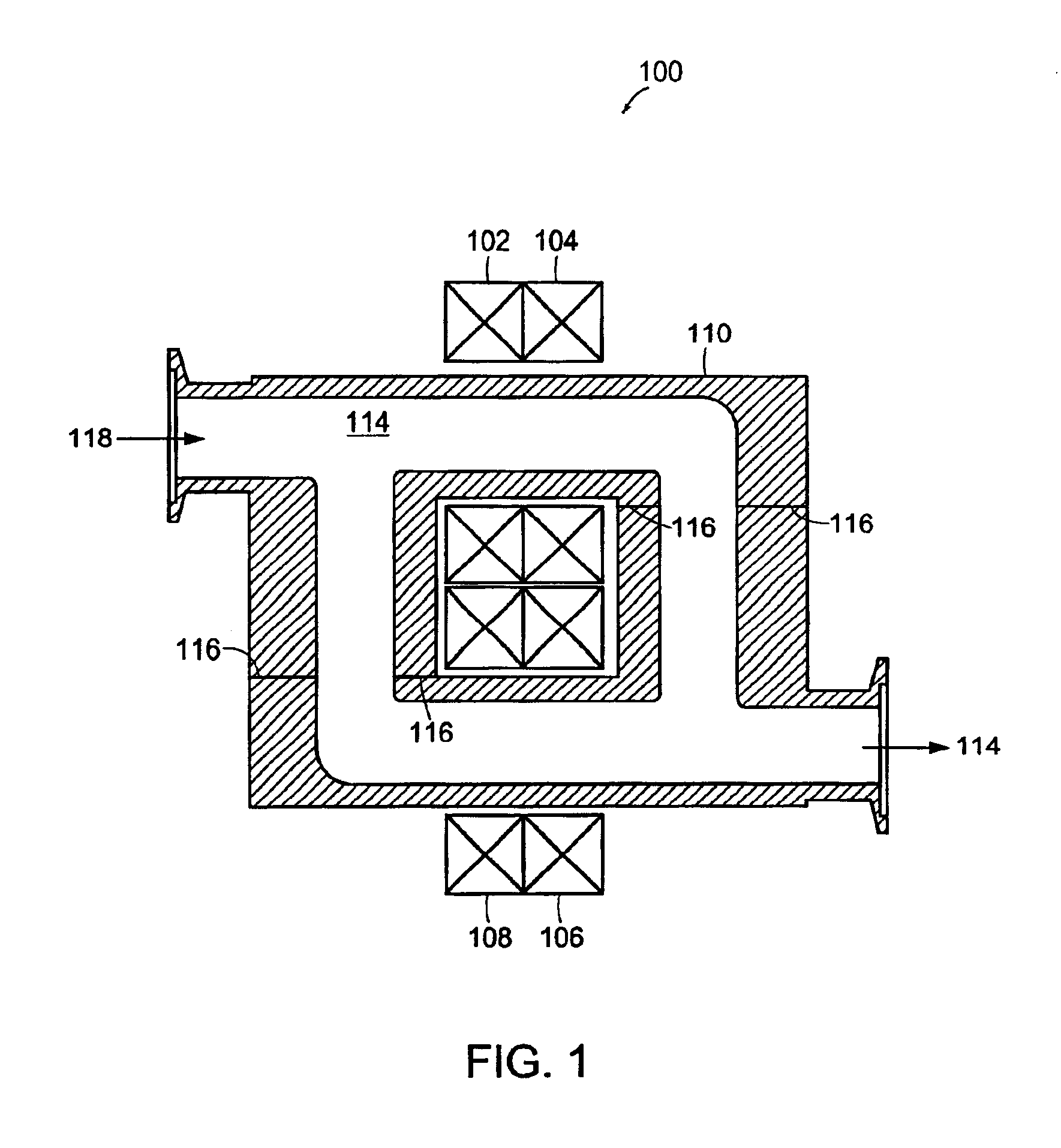 Toroidal low-field reactive gas and plasma source having a dielectric vacuum vessel