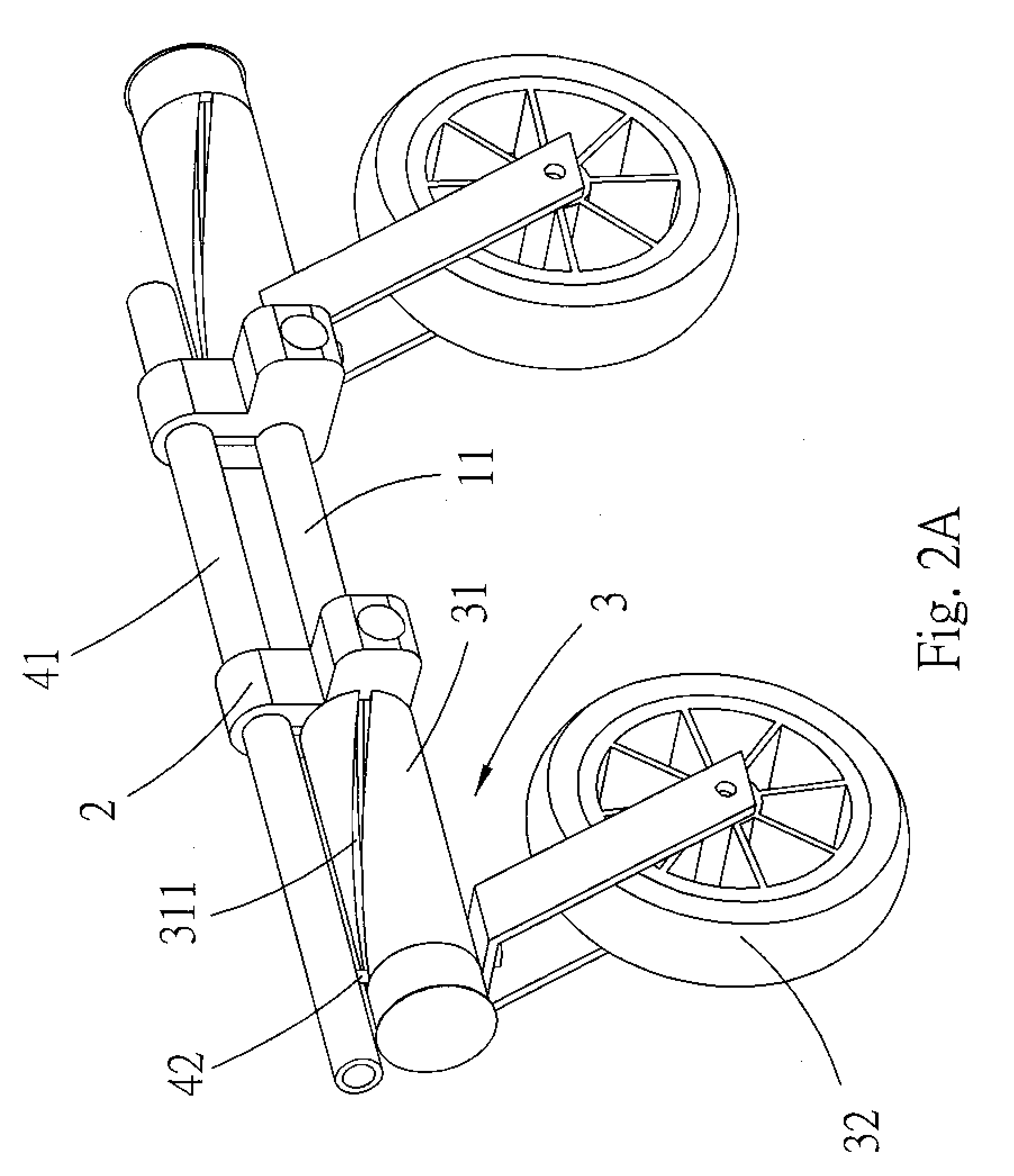 Wheel frame assembly for quickly expansion and folding