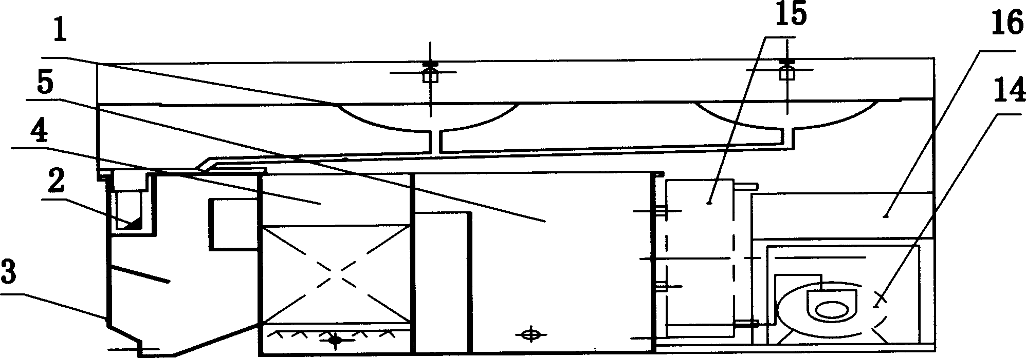 Reutilizing method and its device for drain washing water of train passenger car