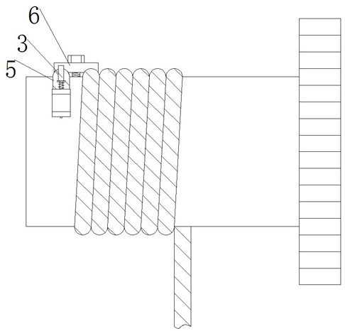 Rope head sliding warning device with pressing plate for fixing tail end of steel wire rope