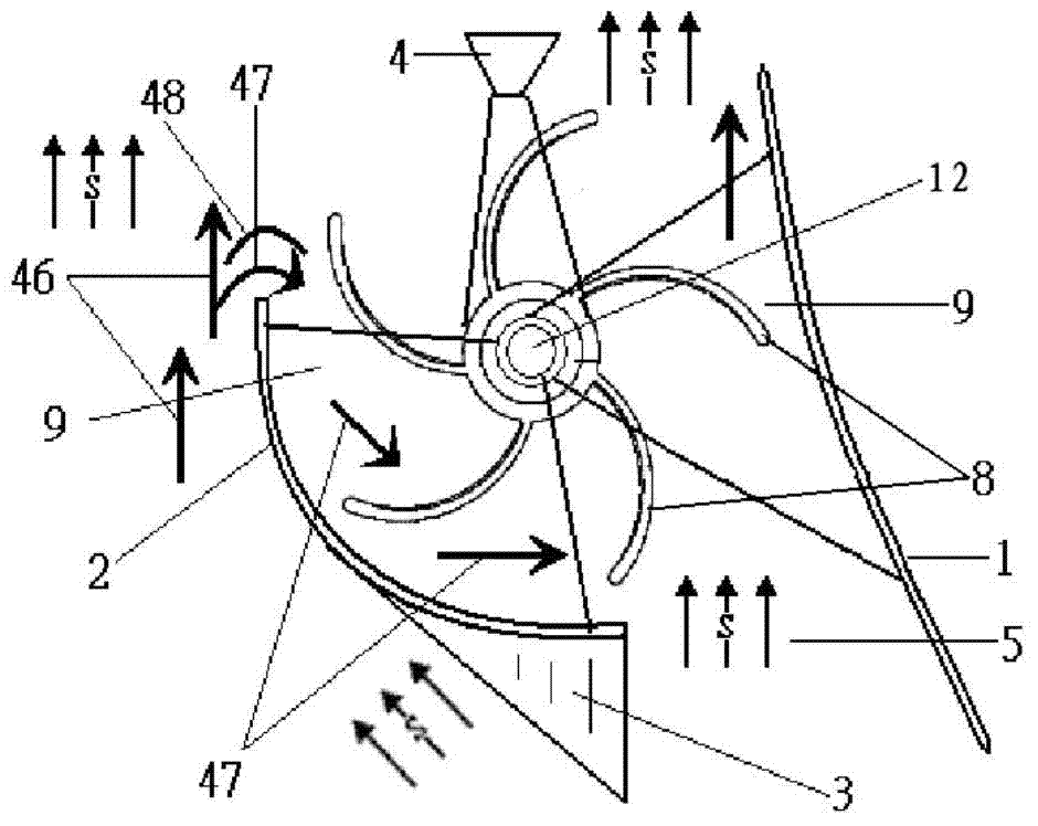 Efficient air guide device suitable for wind power generating or wind power pumping equipment