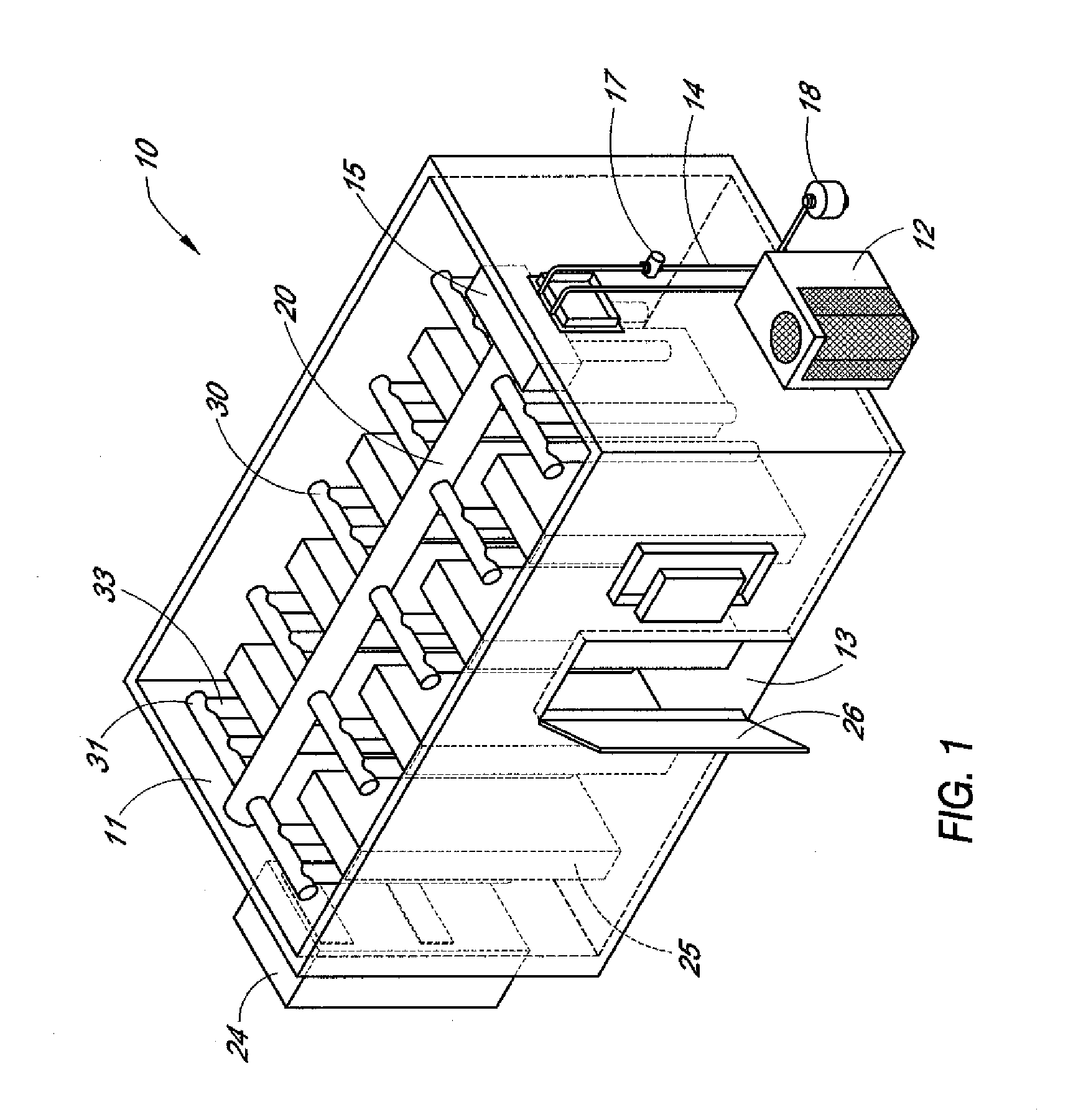 Telecommunications shelter with emergency cooling and air distribution assembly
