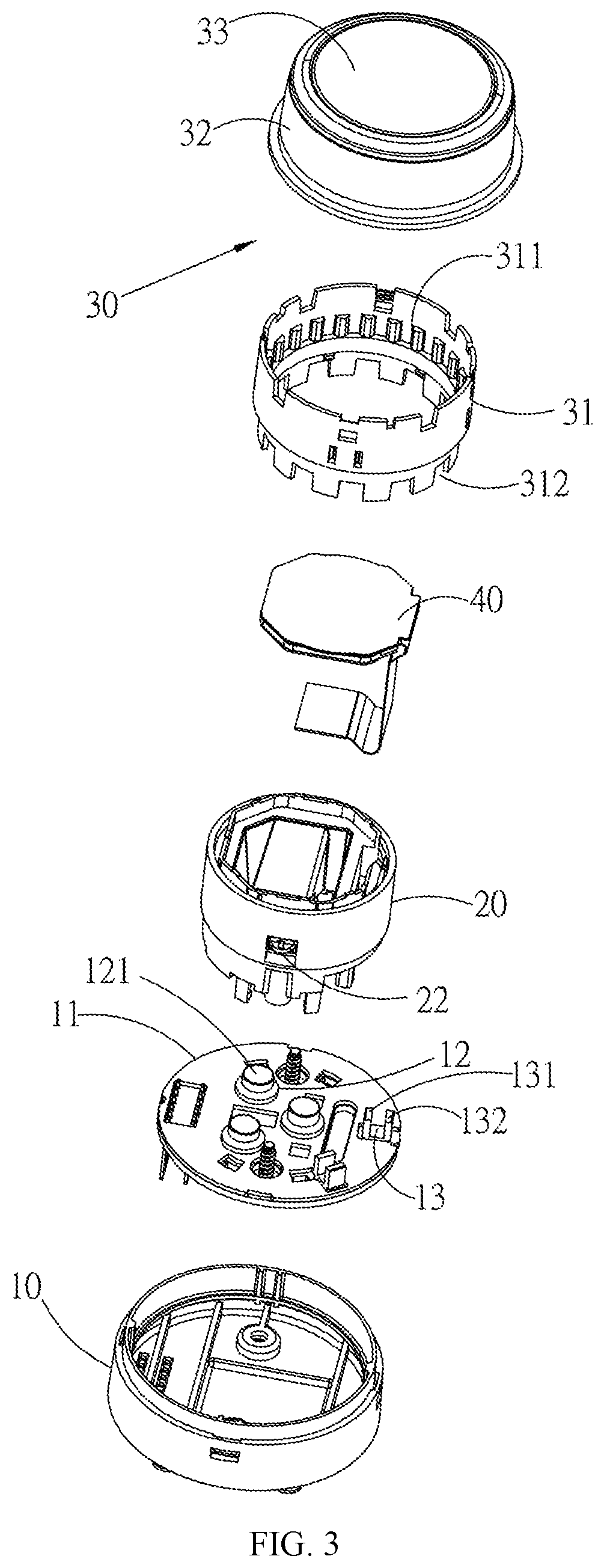 Push-type rotary switch with display function