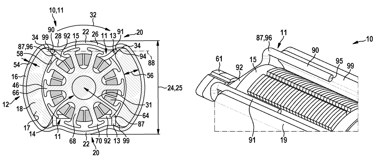 Magnet-retaining spring, electric machine containing such a magnet-retaining spring, and method for producing the electric machine