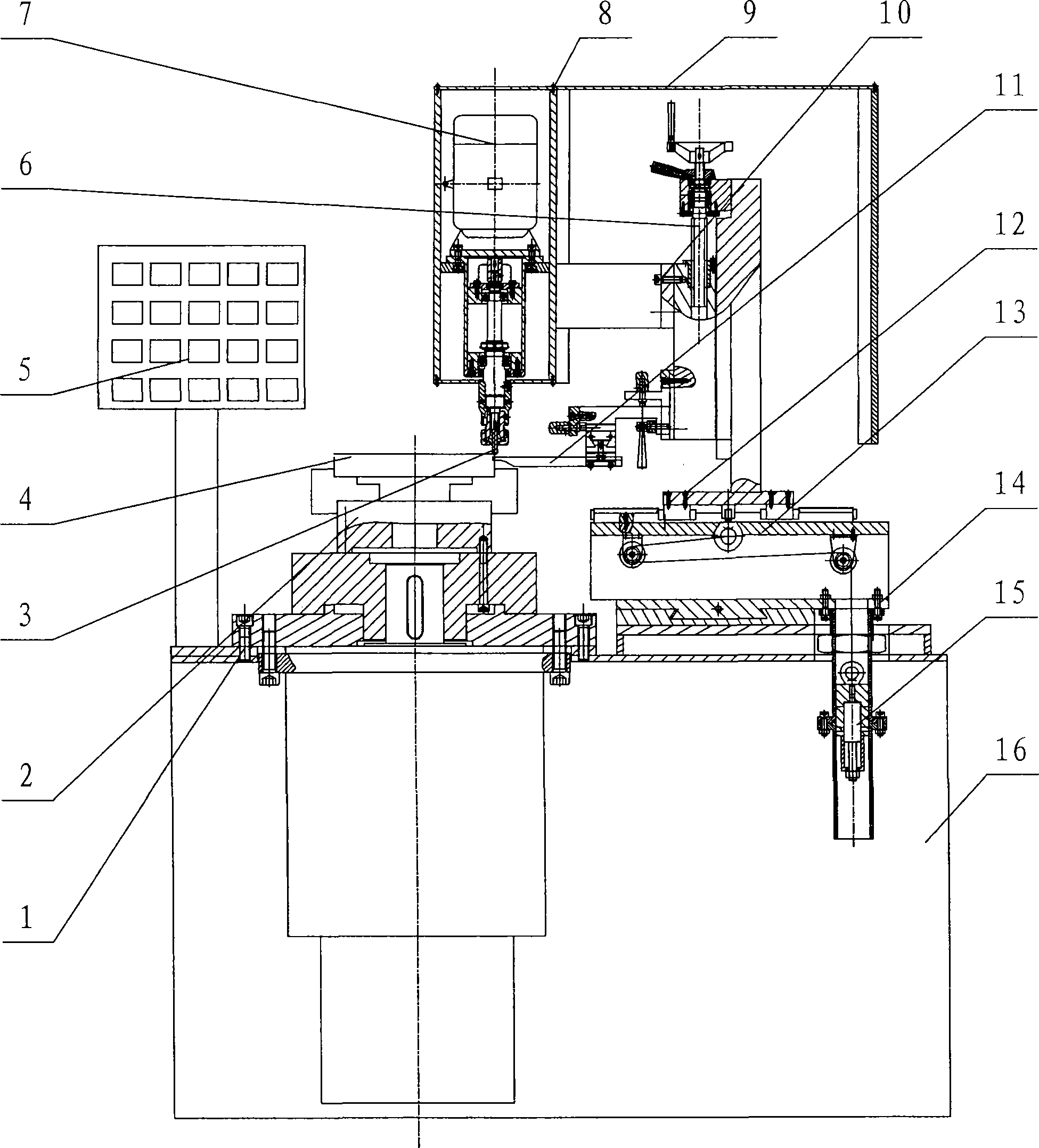 Power unit device of gear-face profiling chamfering device