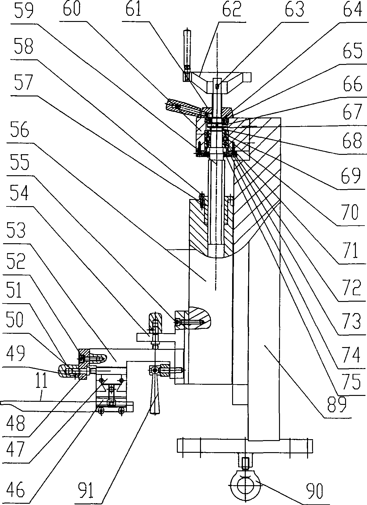 Power unit device of gear-face profiling chamfering device