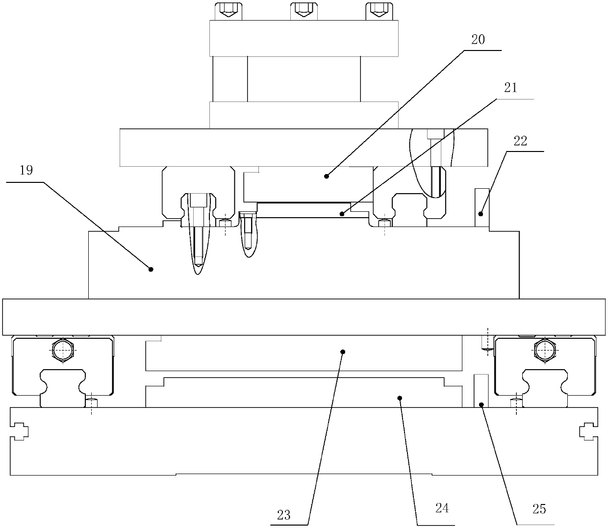 Child-mother sliding table device for rapid response for piston machining