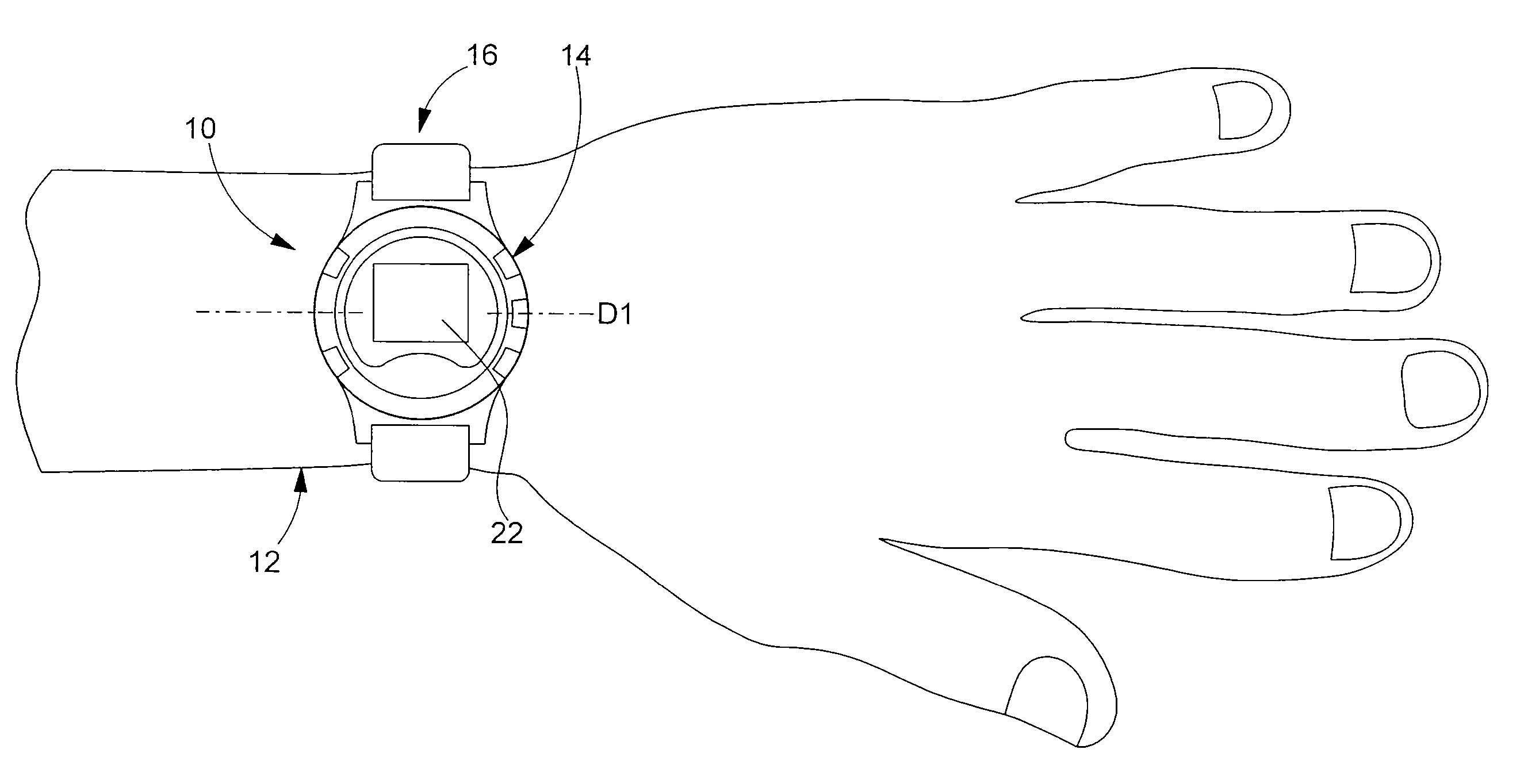 Pulsometer worn on wrist and associated control method