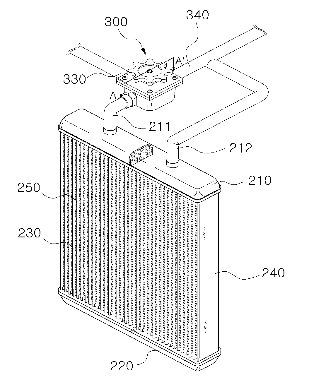 Heater core and air conditioner for an automobile equipped with same