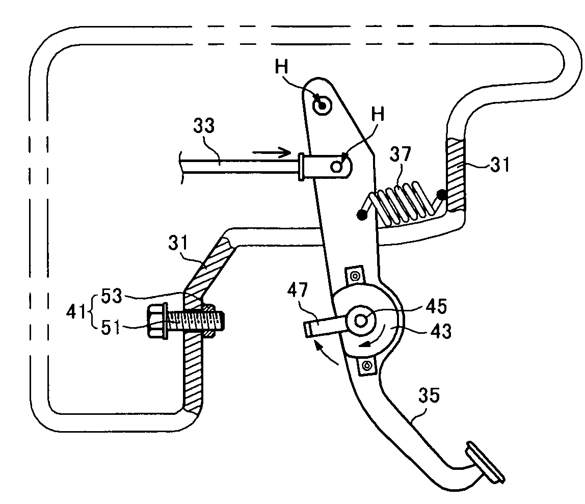 Device for varying stroke of clutch pedal