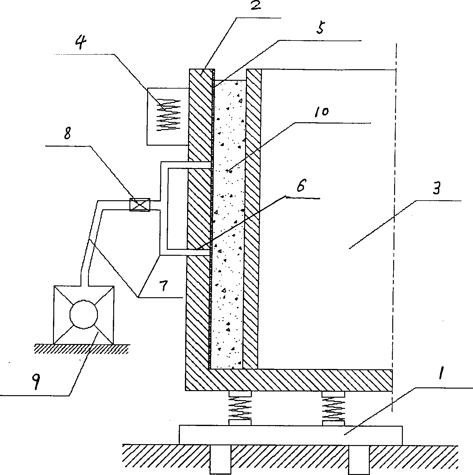 Method and device for forecasting concrete anti-leaking U-shaped groove by using permeability formwork gasket