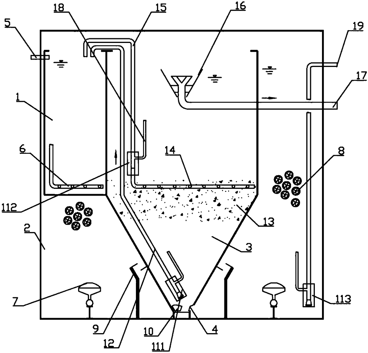 Device and process of distributed domestic sewage treatment