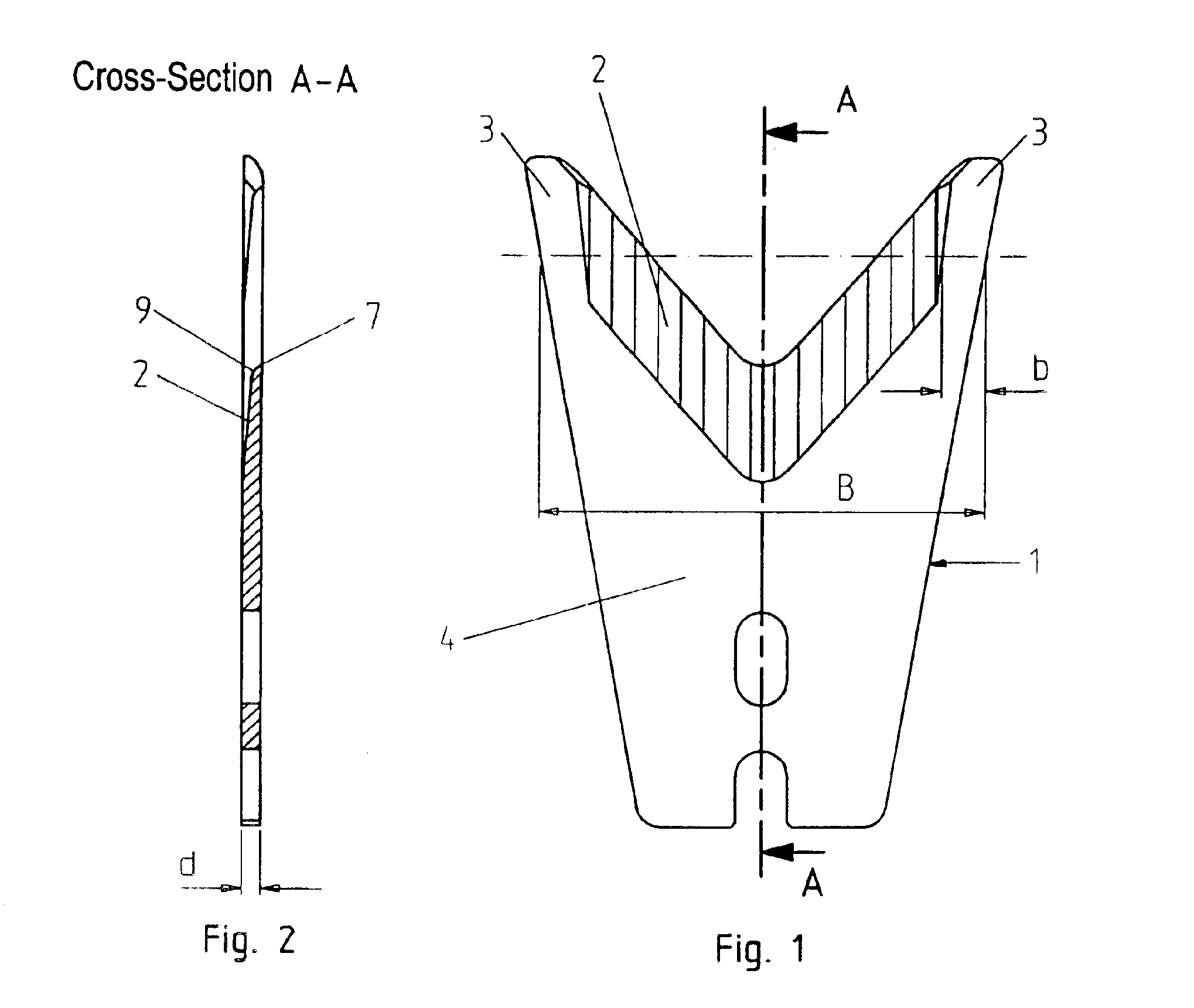 Plate-shaped shearing knife