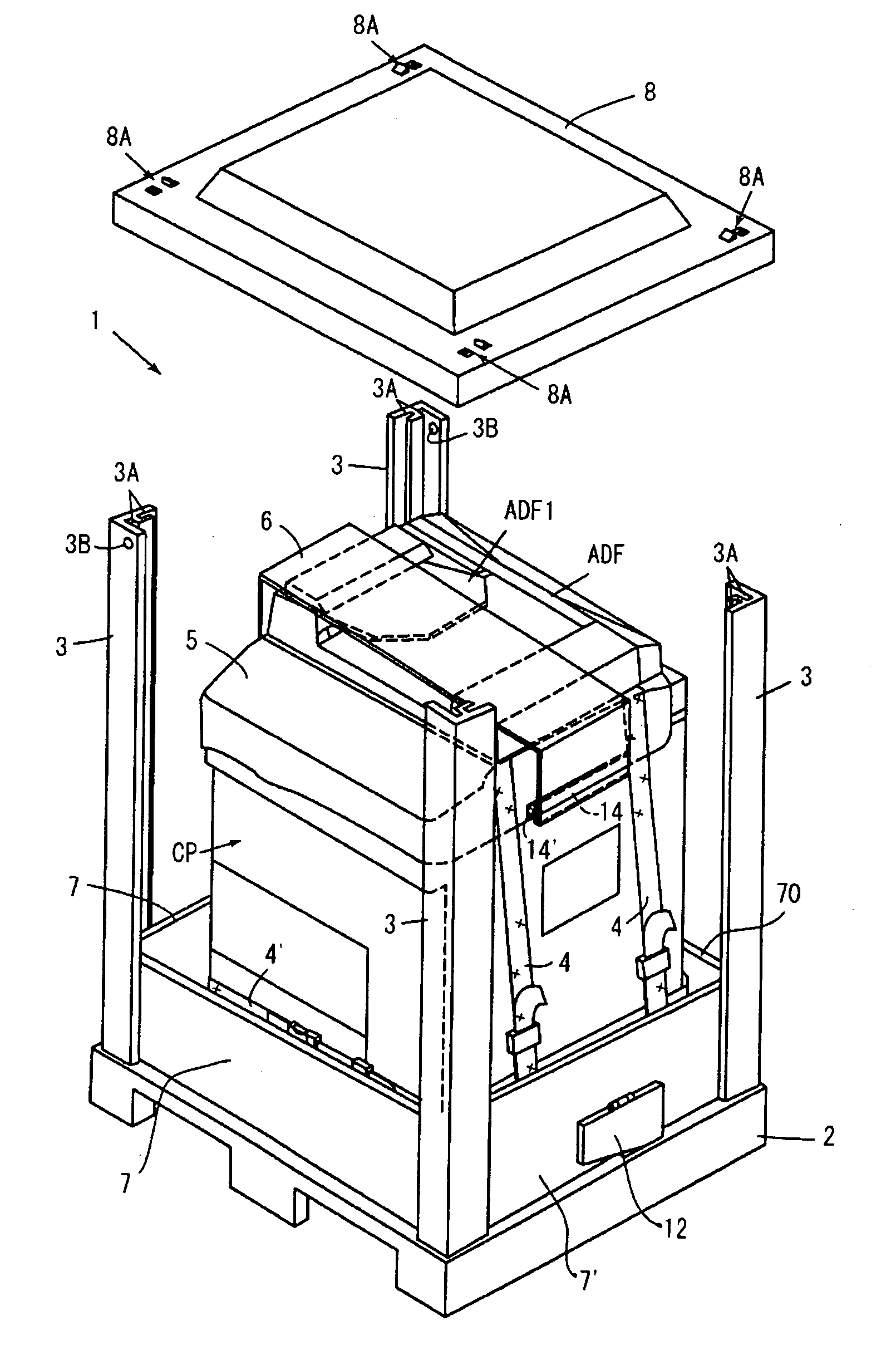 Pallet packing method and pallet packing tool used in the method