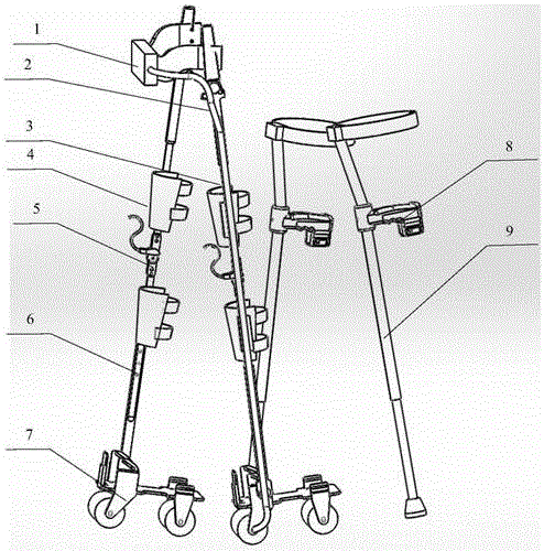 Foot sole wheel-driven alternating walking exoskeleton device for rehabilitation training of paraplegia