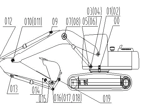 Automatic lubricating system of excavator