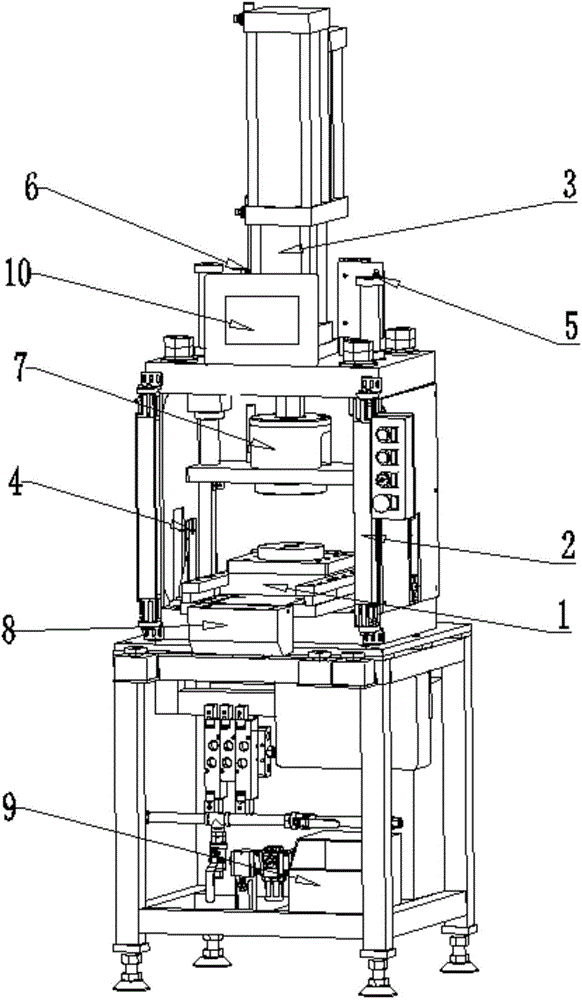 Pneumatic press-fitting device and working method thereof