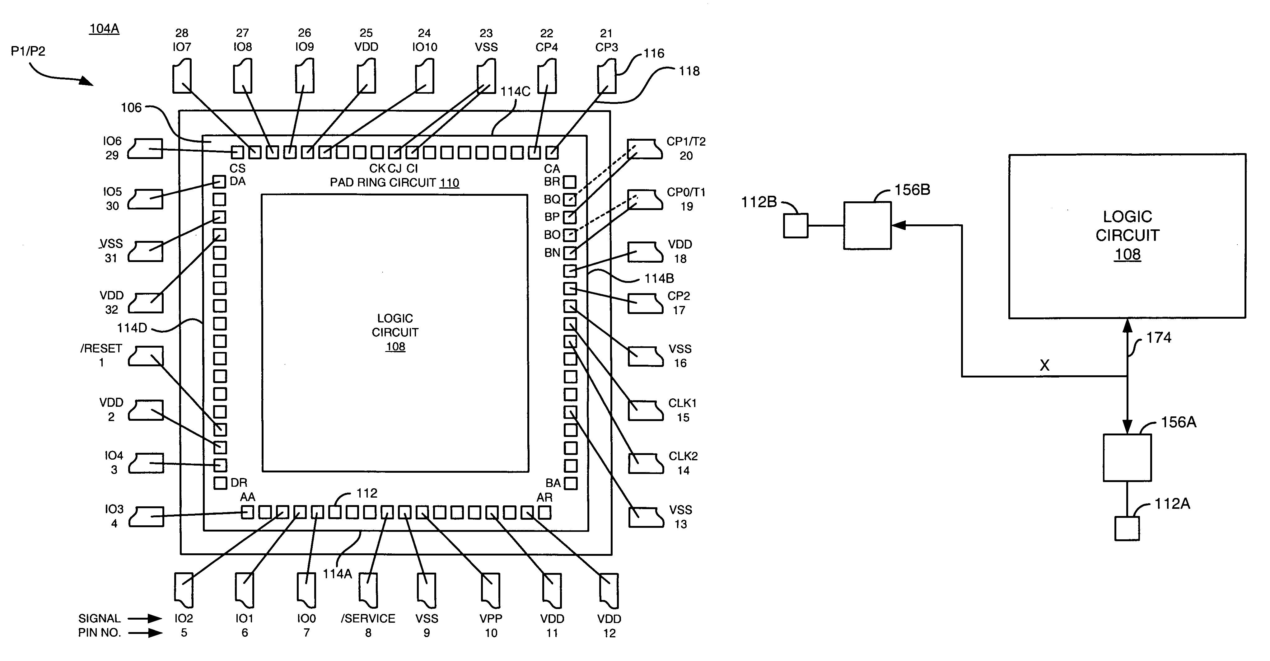 Chip select method through double bonding