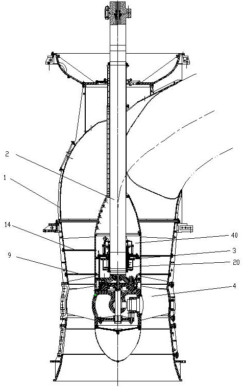 Visual guide vane body device for automatic dredging of vertical axial flow pump
